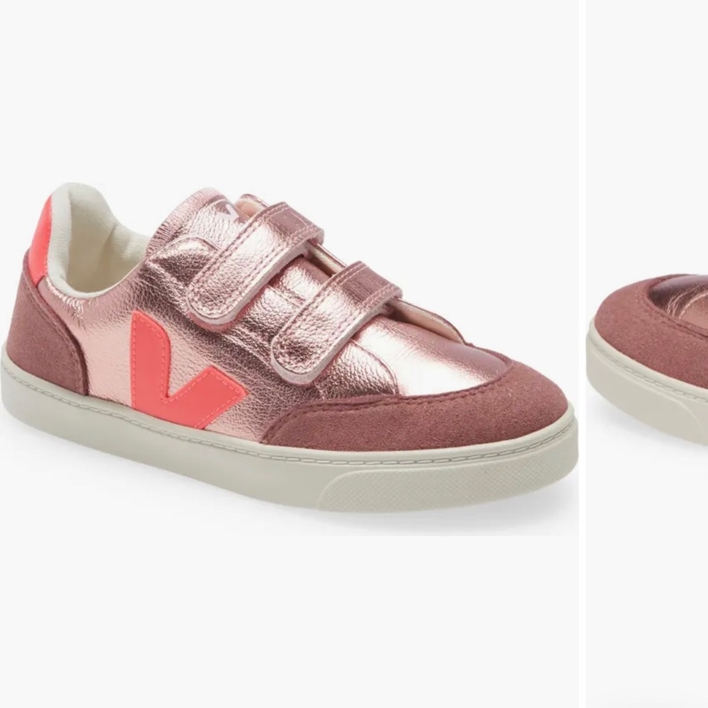 V-12 CHROMEFREE LEATHER NACRE ROSE FLUO